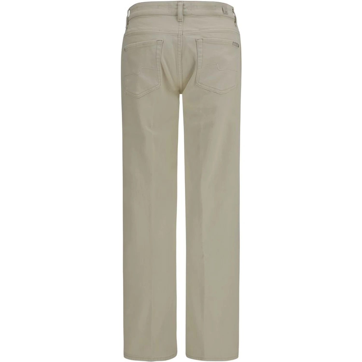 Beige Cotton Straight-Leg Jeans