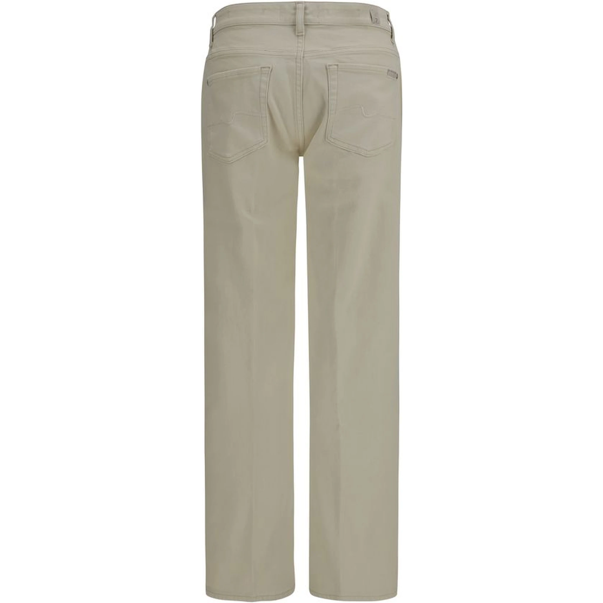 Beige Cotton Straight-Leg Jeans