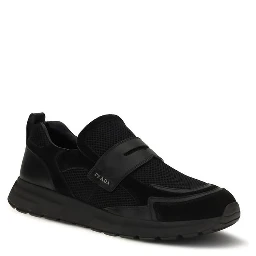 Black Calf Leather Bos Taurus Athletic Sneakers