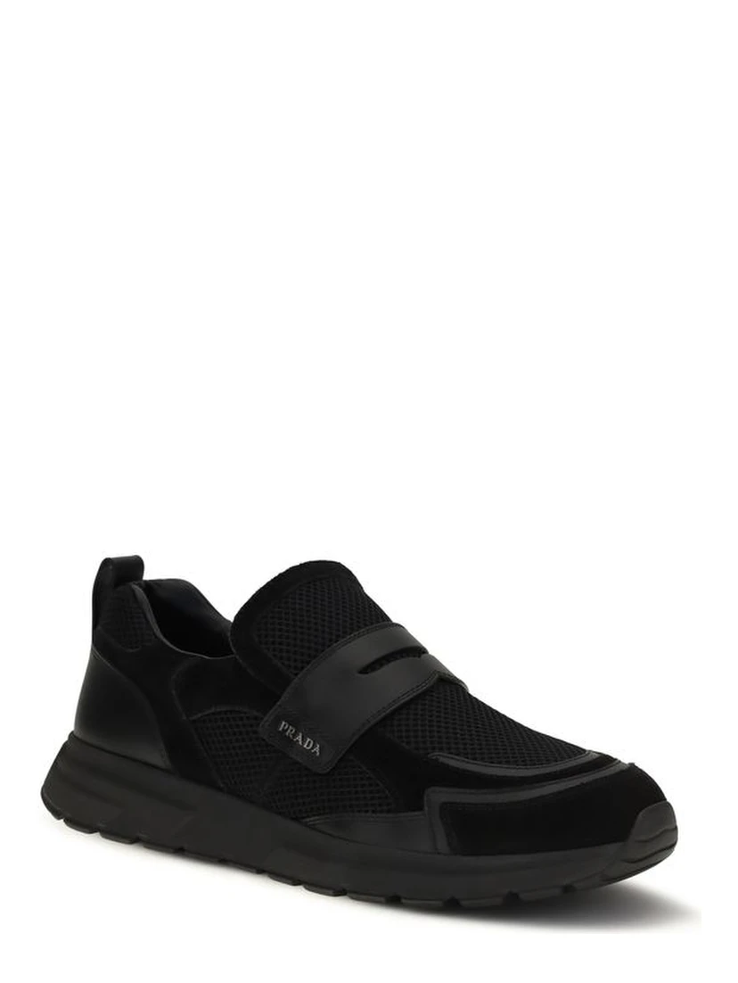 Black Calf Leather Bos Taurus Athletic Sneakers