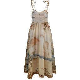 Beige Linen Casual Dress