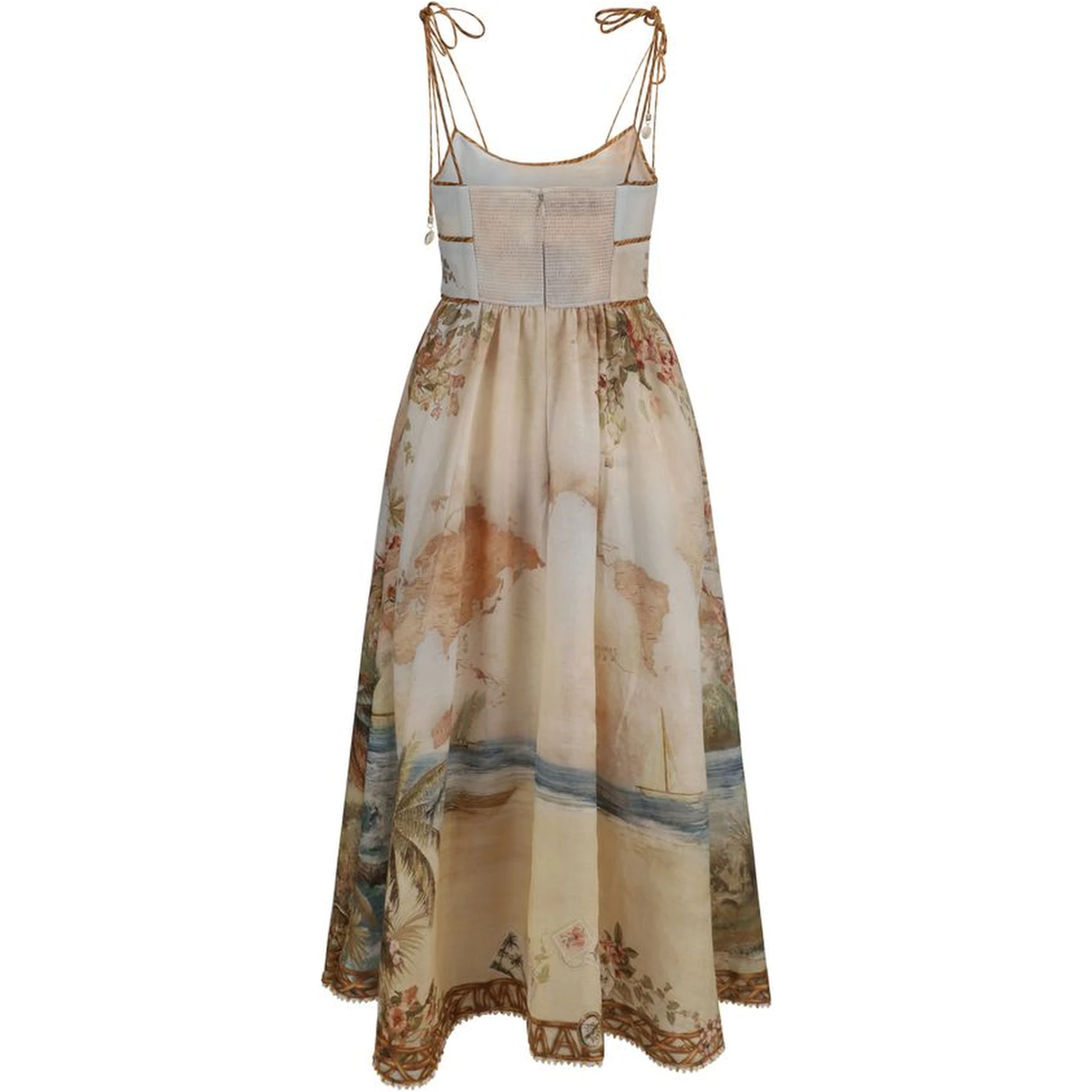 Beige Linen Casual Dress