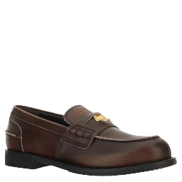 Brown Calf Leather Bos Taurus Slip-On Loafers