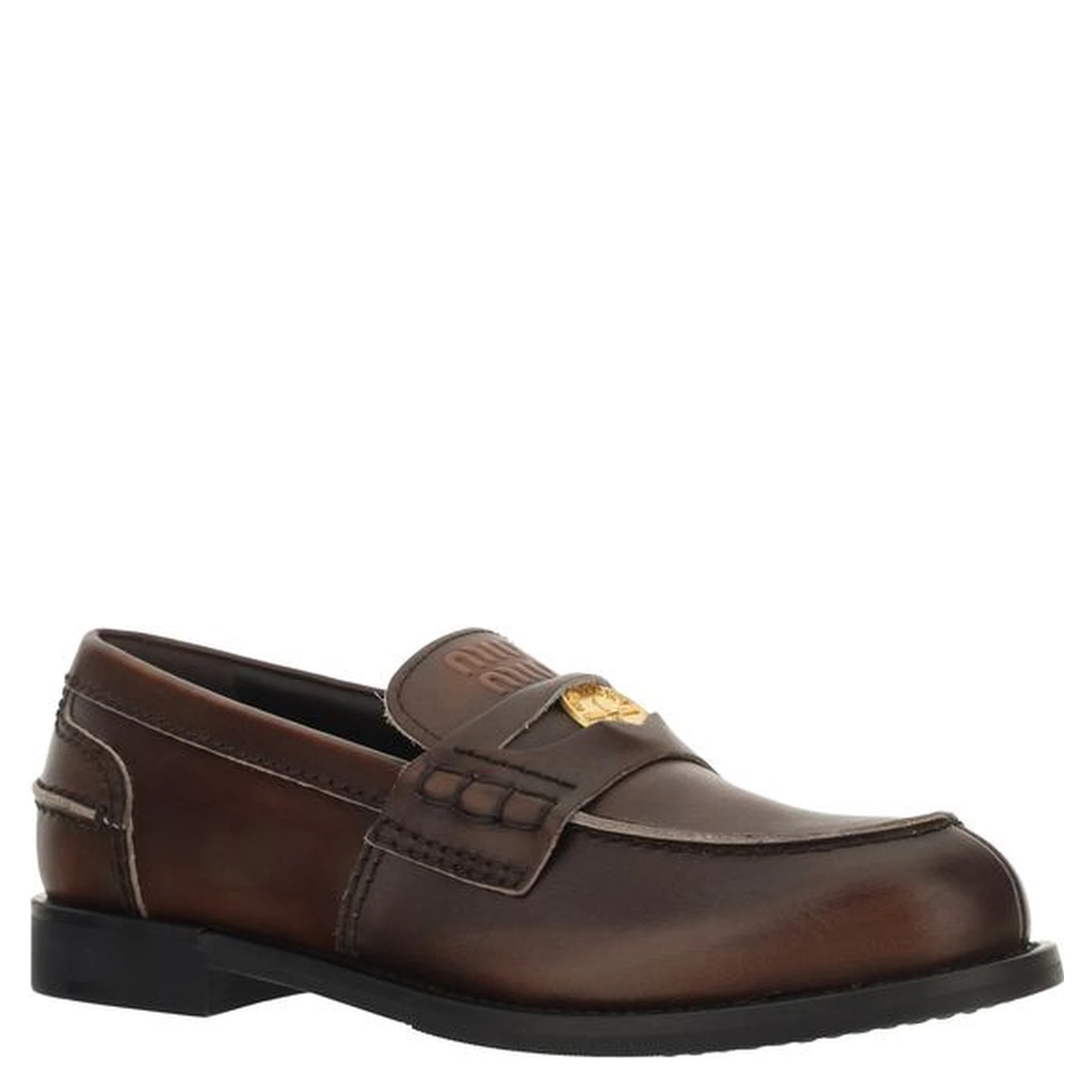 Brown Calf Leather Bos Taurus Slip-On Loafers