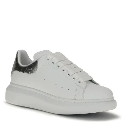 White Calf Leather Bos Taurus Platform Sneakers