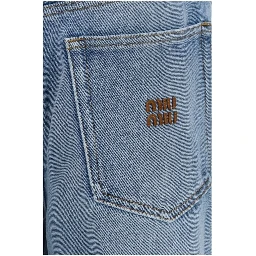 Blue Polyester Relaxed Fit Jeans