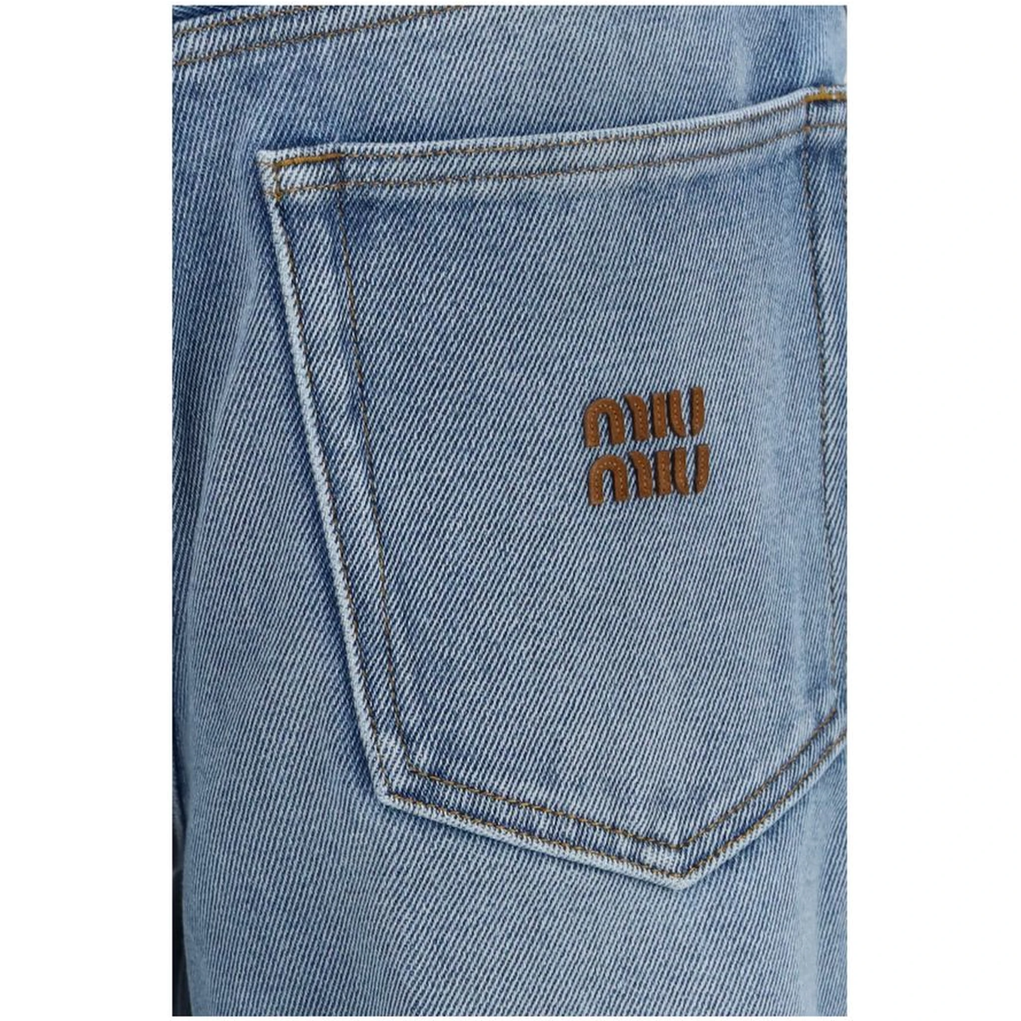 Blue Polyester Relaxed Fit Jeans