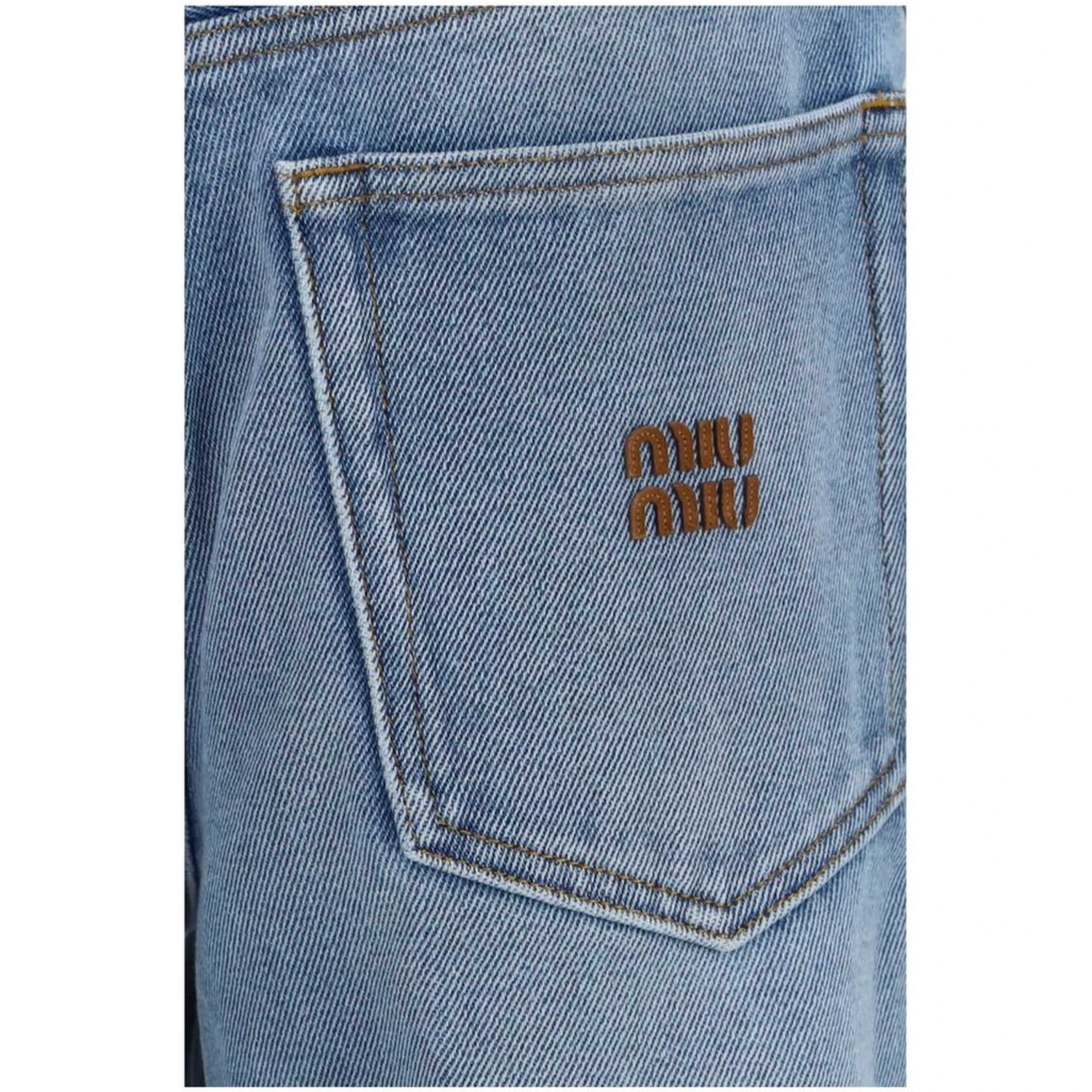 Blue Polyester Relaxed Fit Jeans