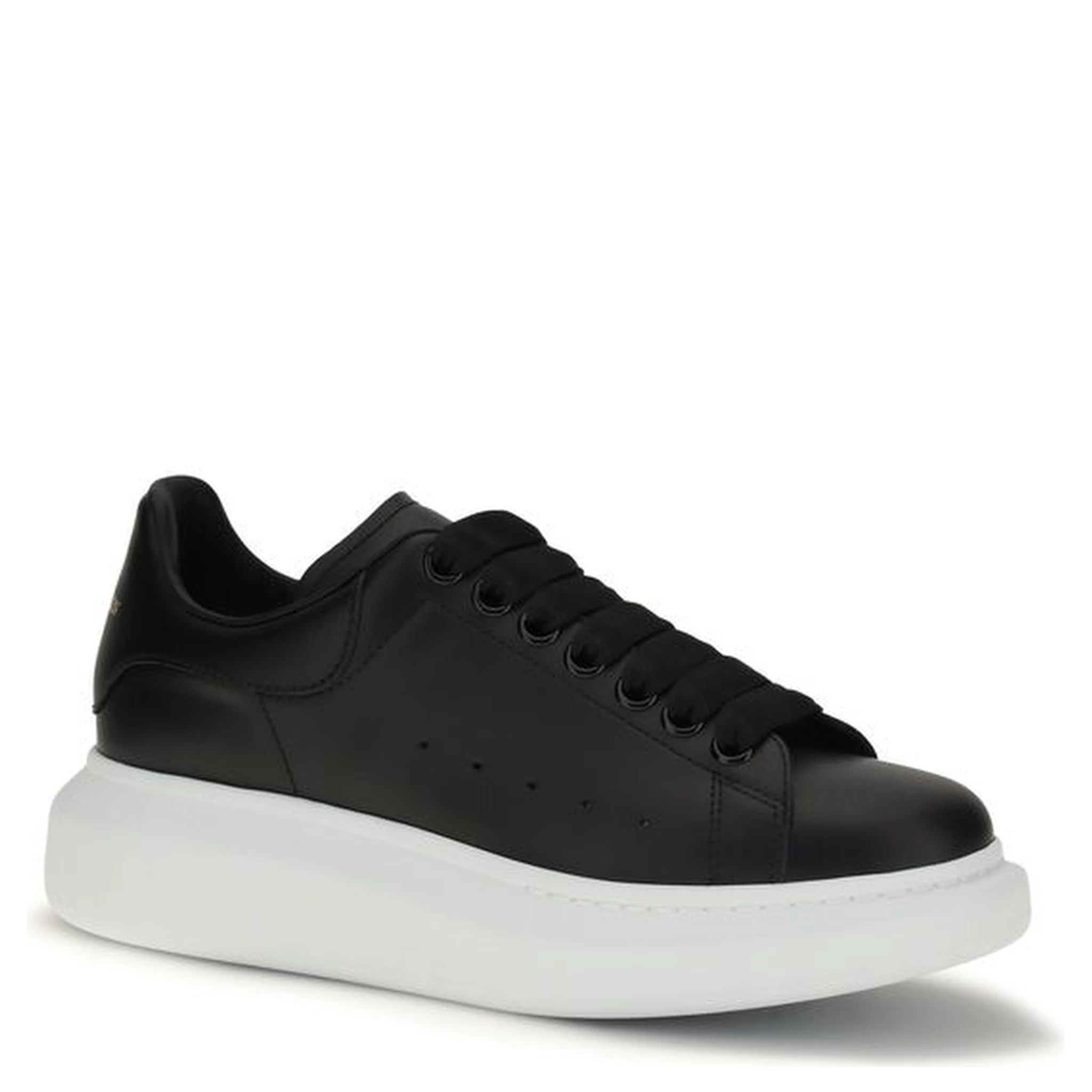 Black Calf Leather Bos Taurus Platform Sneakers