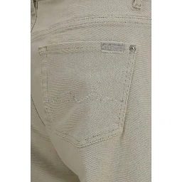 Beige Cotton Straight-Leg Jeans