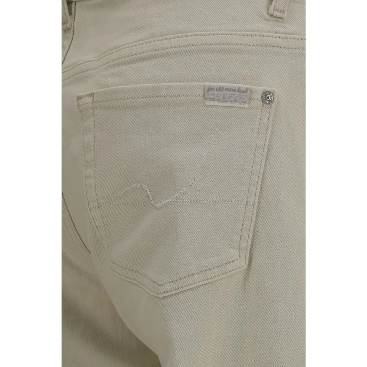 Beige Cotton Straight-Leg Jeans