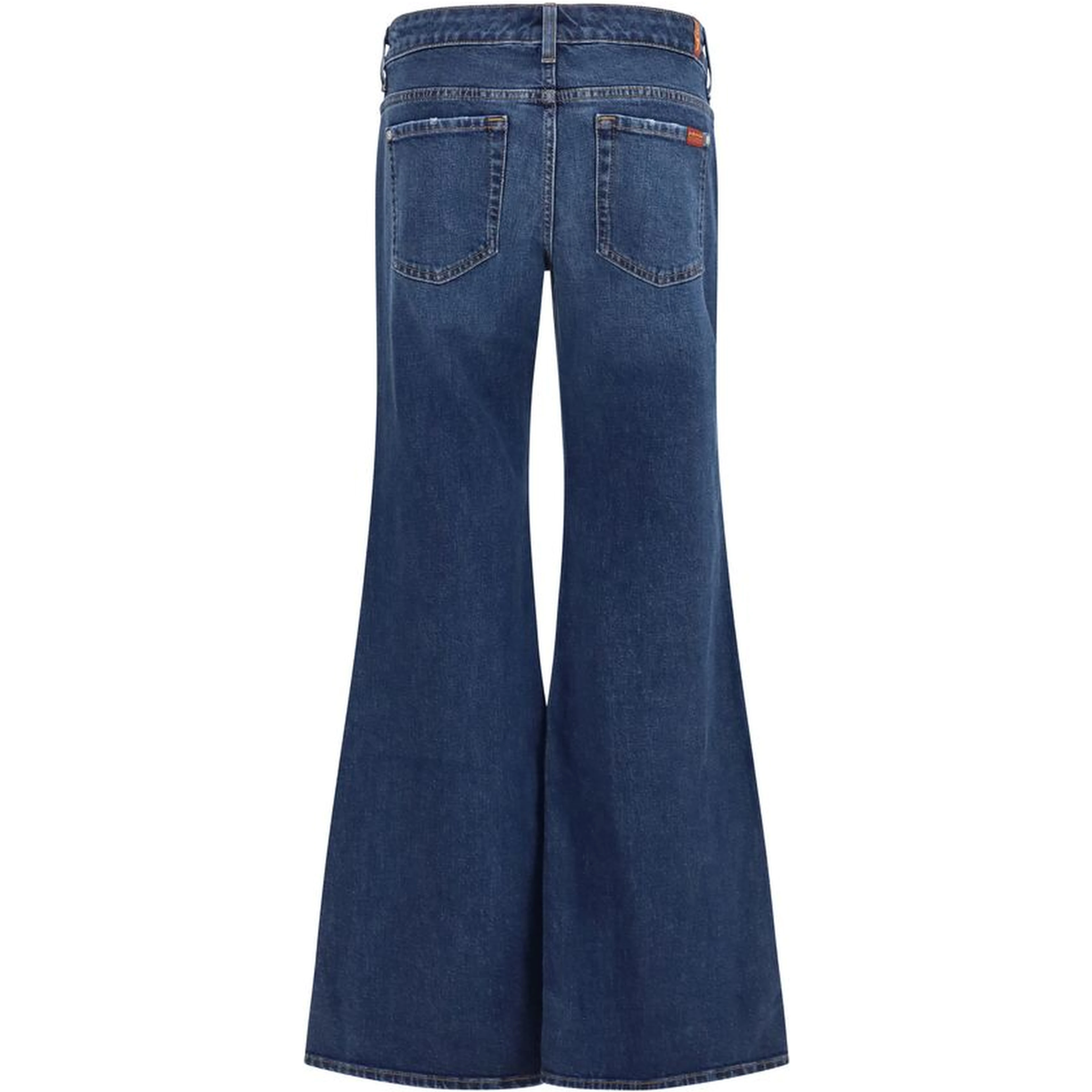 Blue Cotton Flared Jeans
