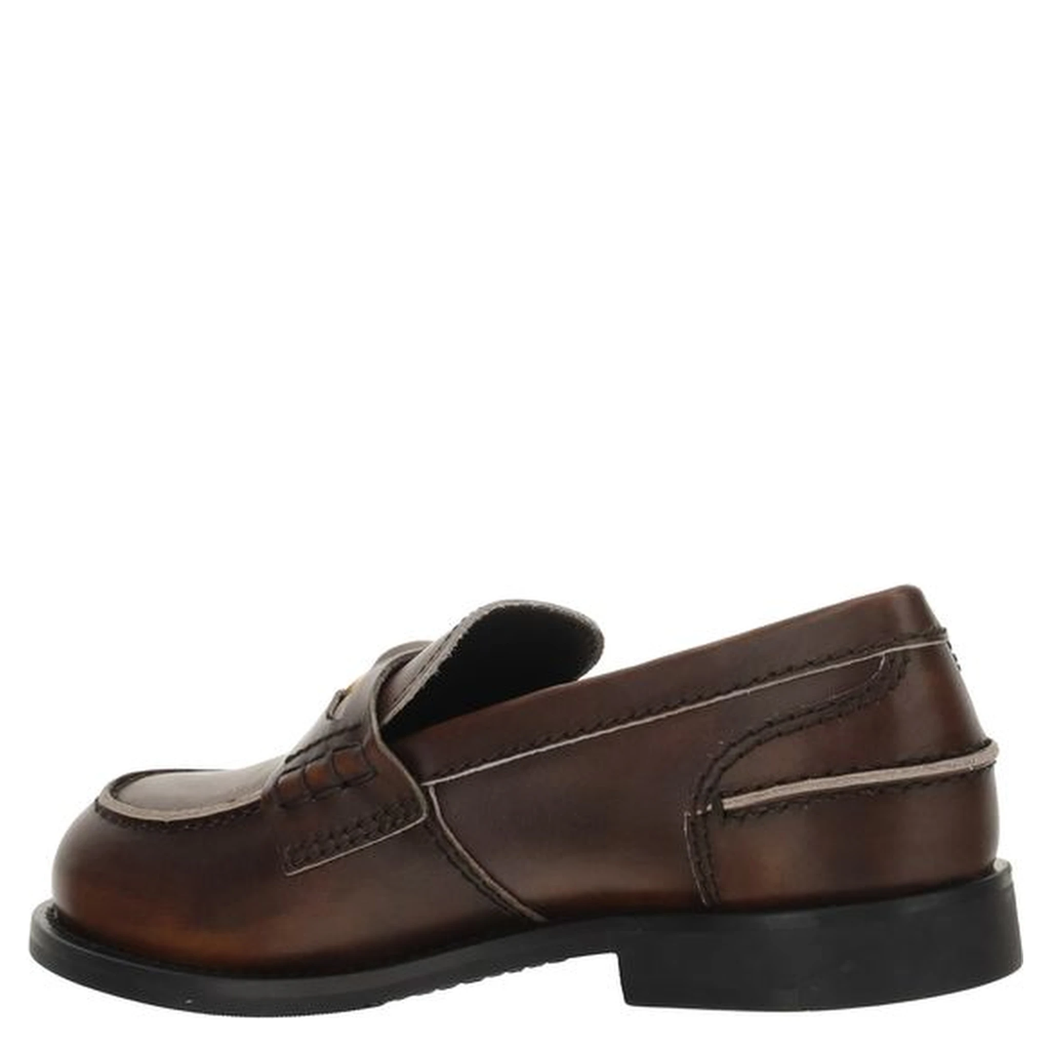 Brown Calf Leather Bos Taurus Slip-On Loafers