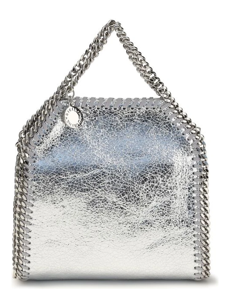Silver Polyester Shoulder Bag