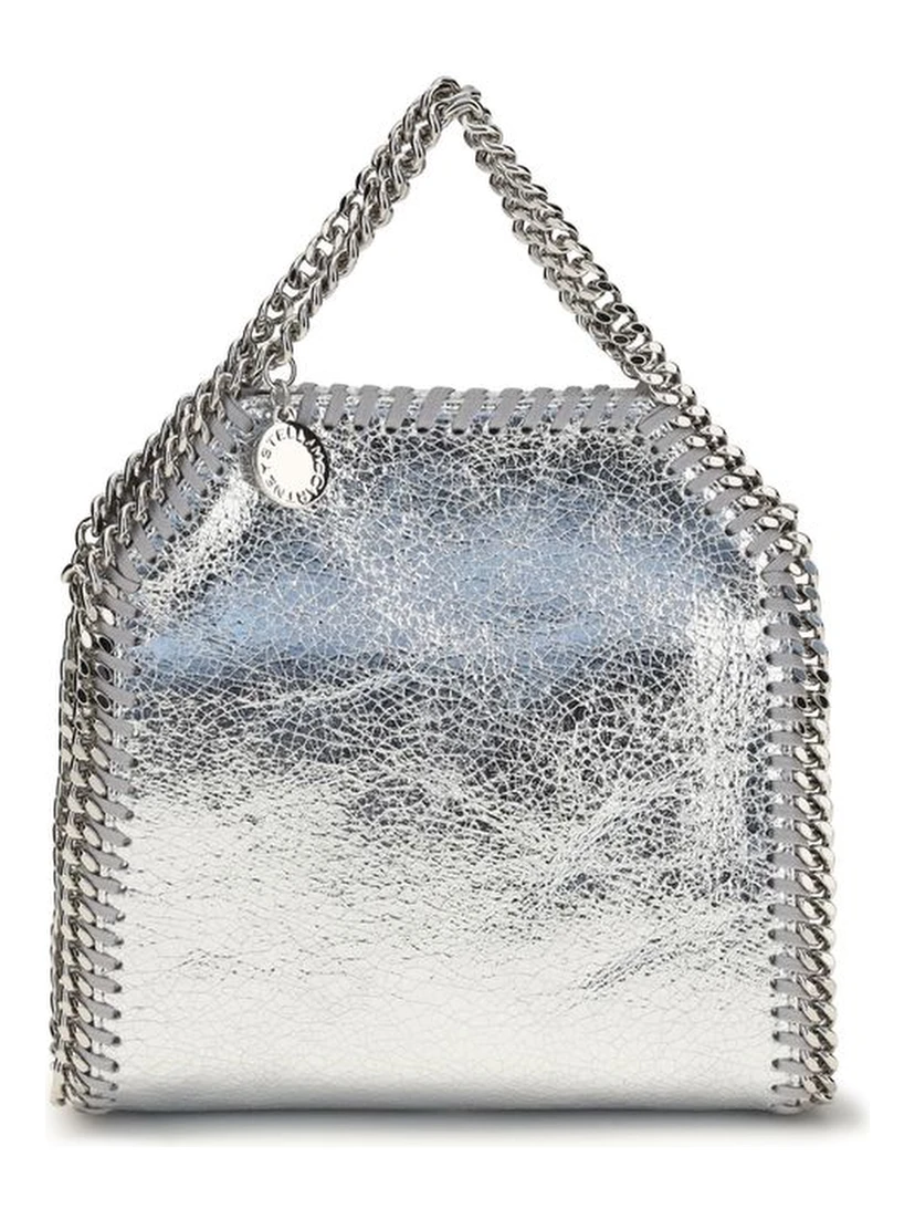 Silver Polyester Shoulder Bag