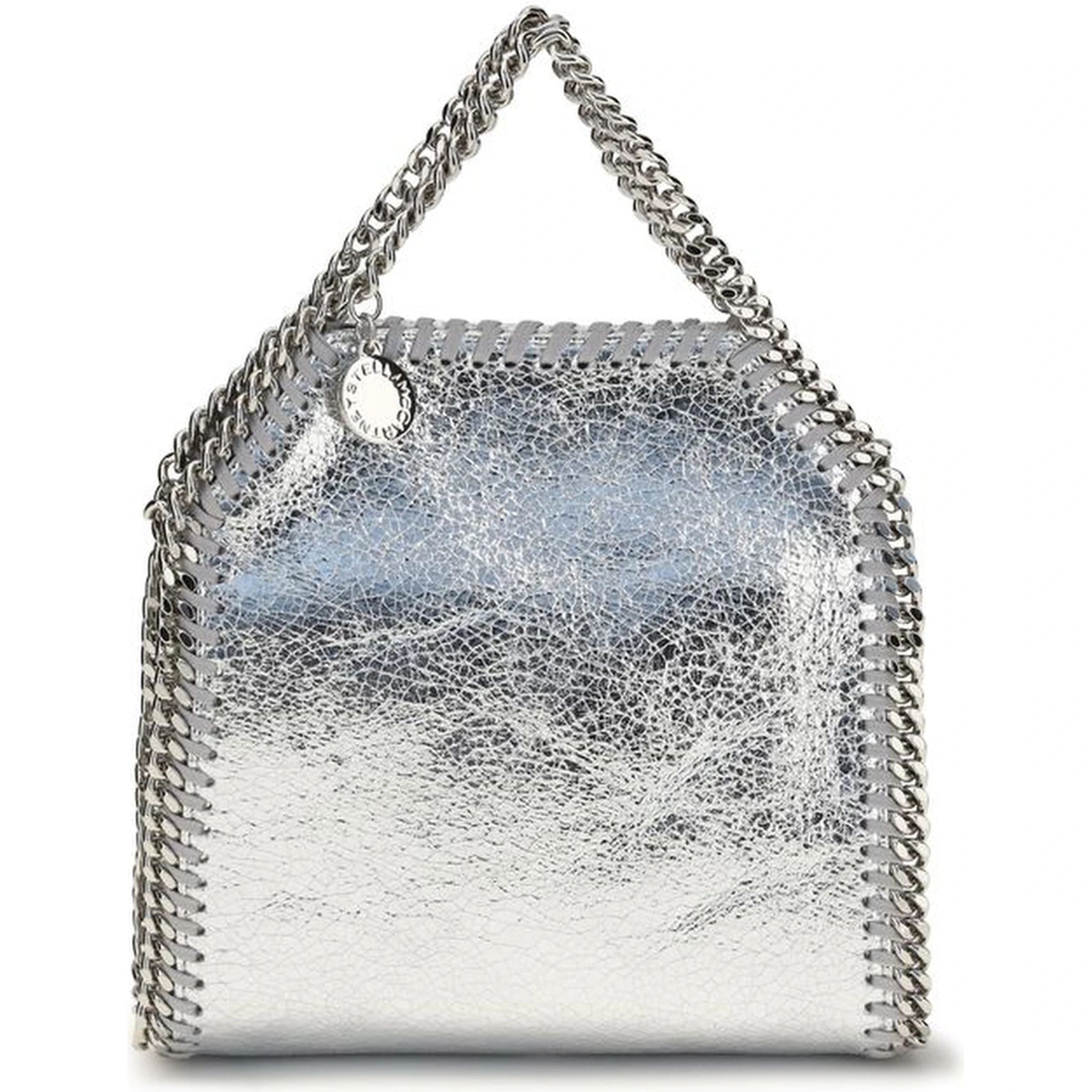 Silver Polyester Shoulder Bag