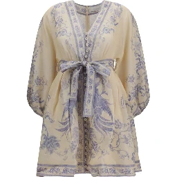 Multicolor Linen Casual Dress