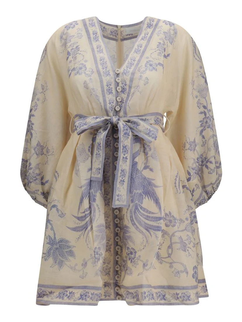 Multicolor Linen Casual Dress