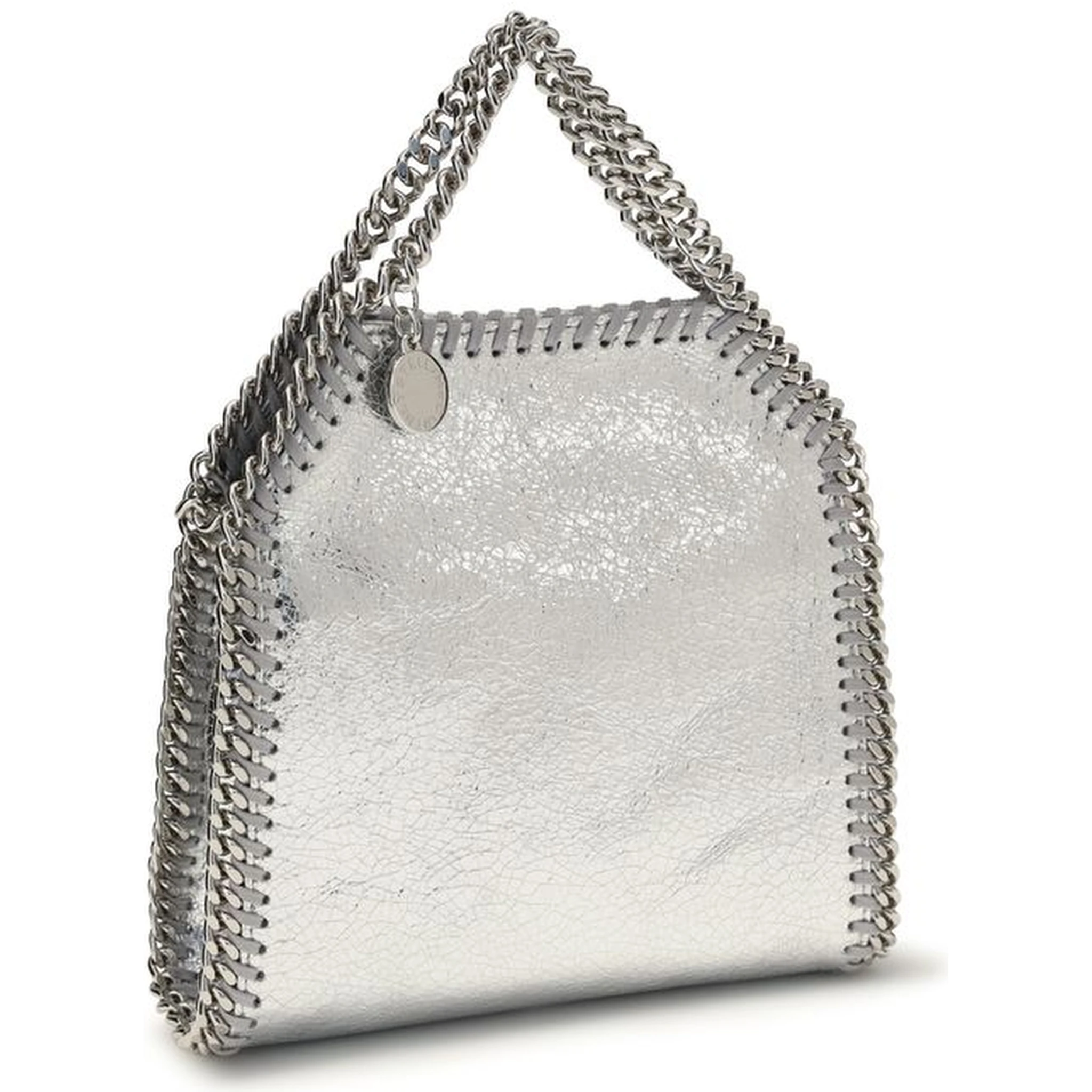 Silver Polyester Shoulder Bag
