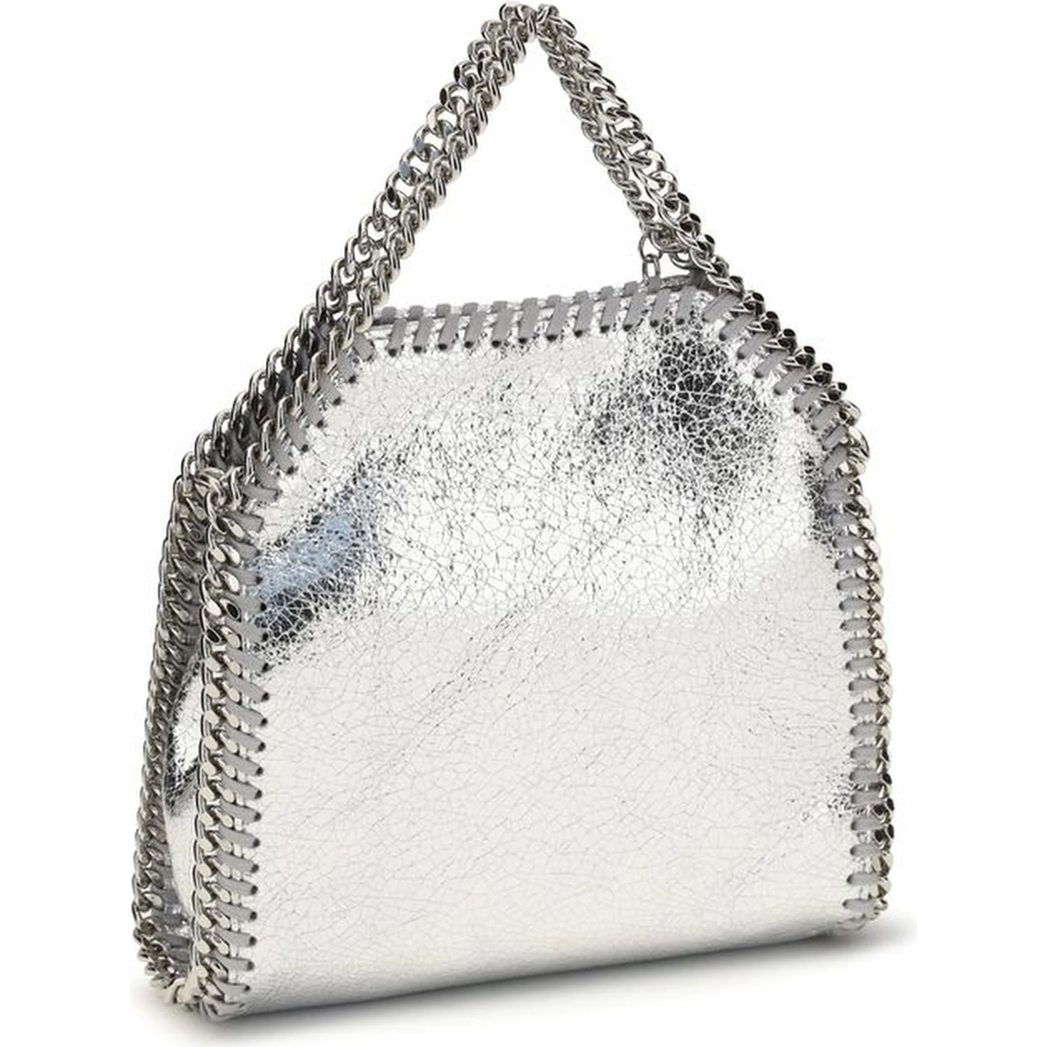 Silver Polyester Shoulder Bag
