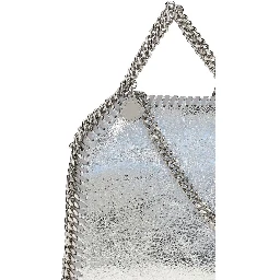 Silver Polyester Shoulder Bag