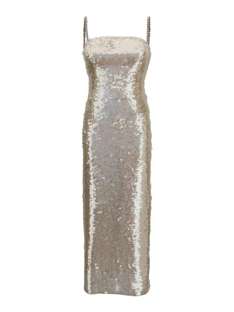 Gold Nylon Cocktail Dress
