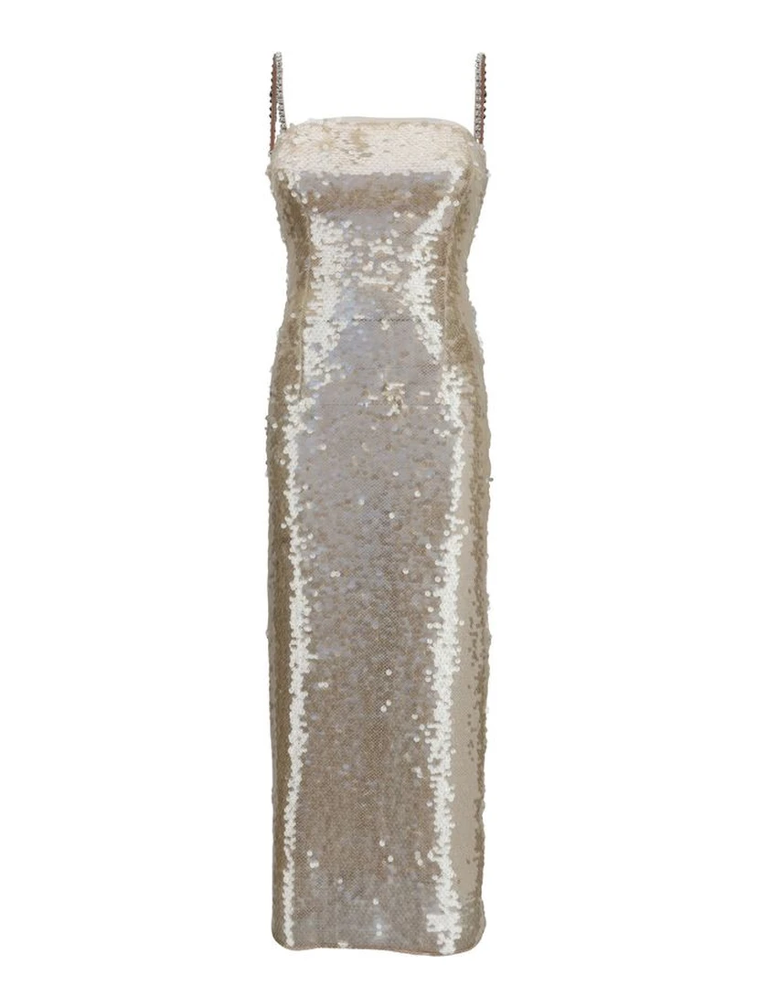 Gold Nylon Cocktail Dress
