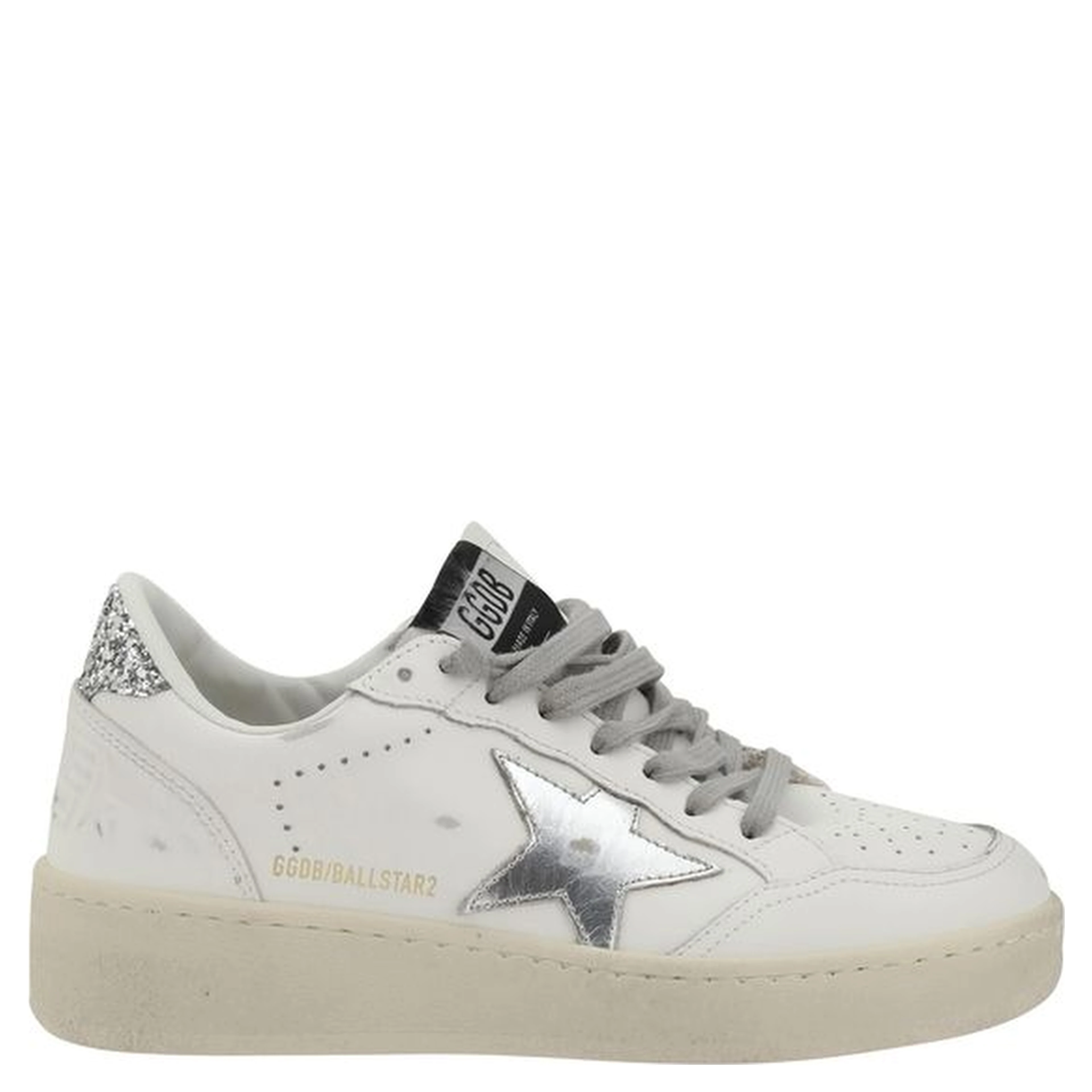 Silver Calf Leather Bos Taurus Low Top Sneakers