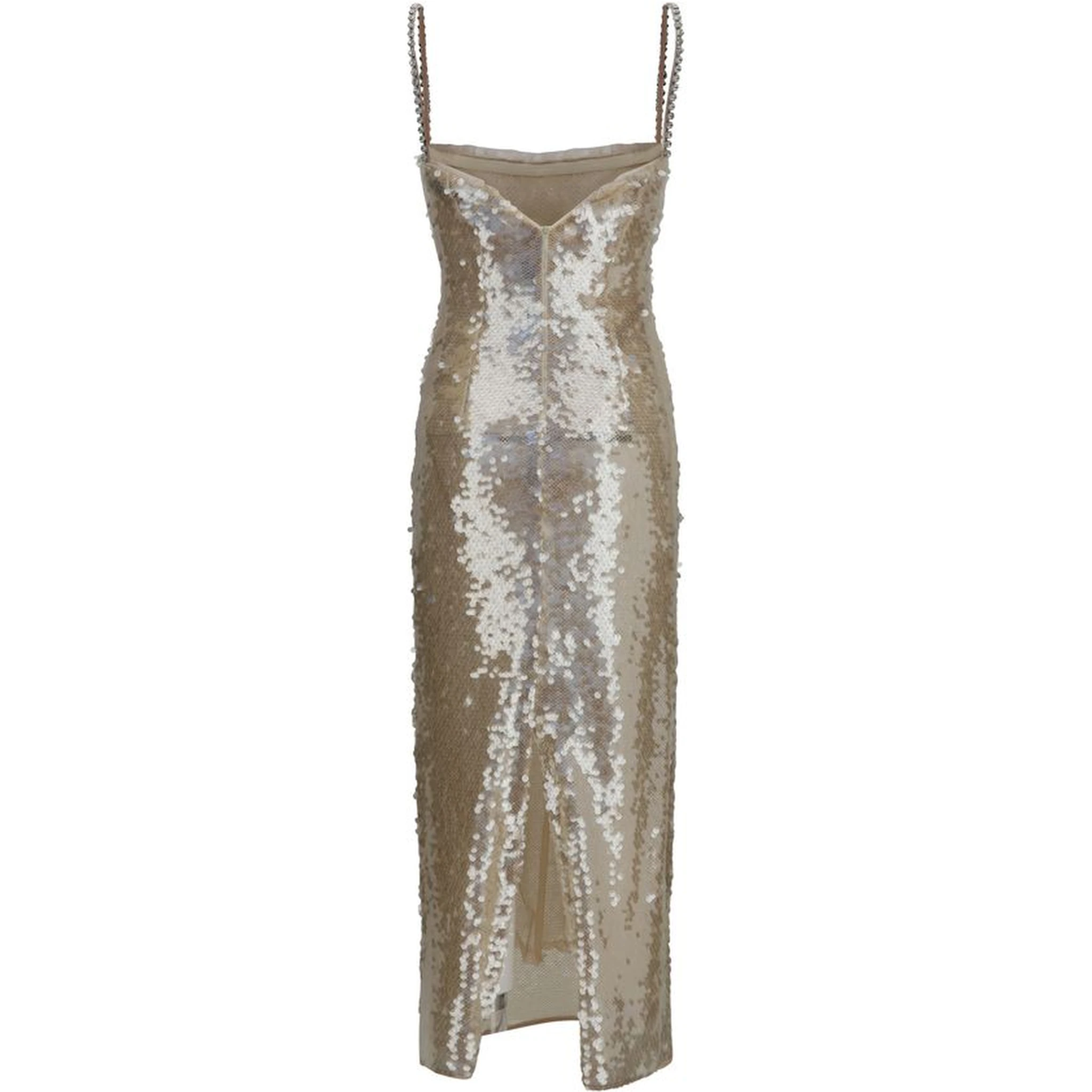 Gold Nylon Cocktail Dress