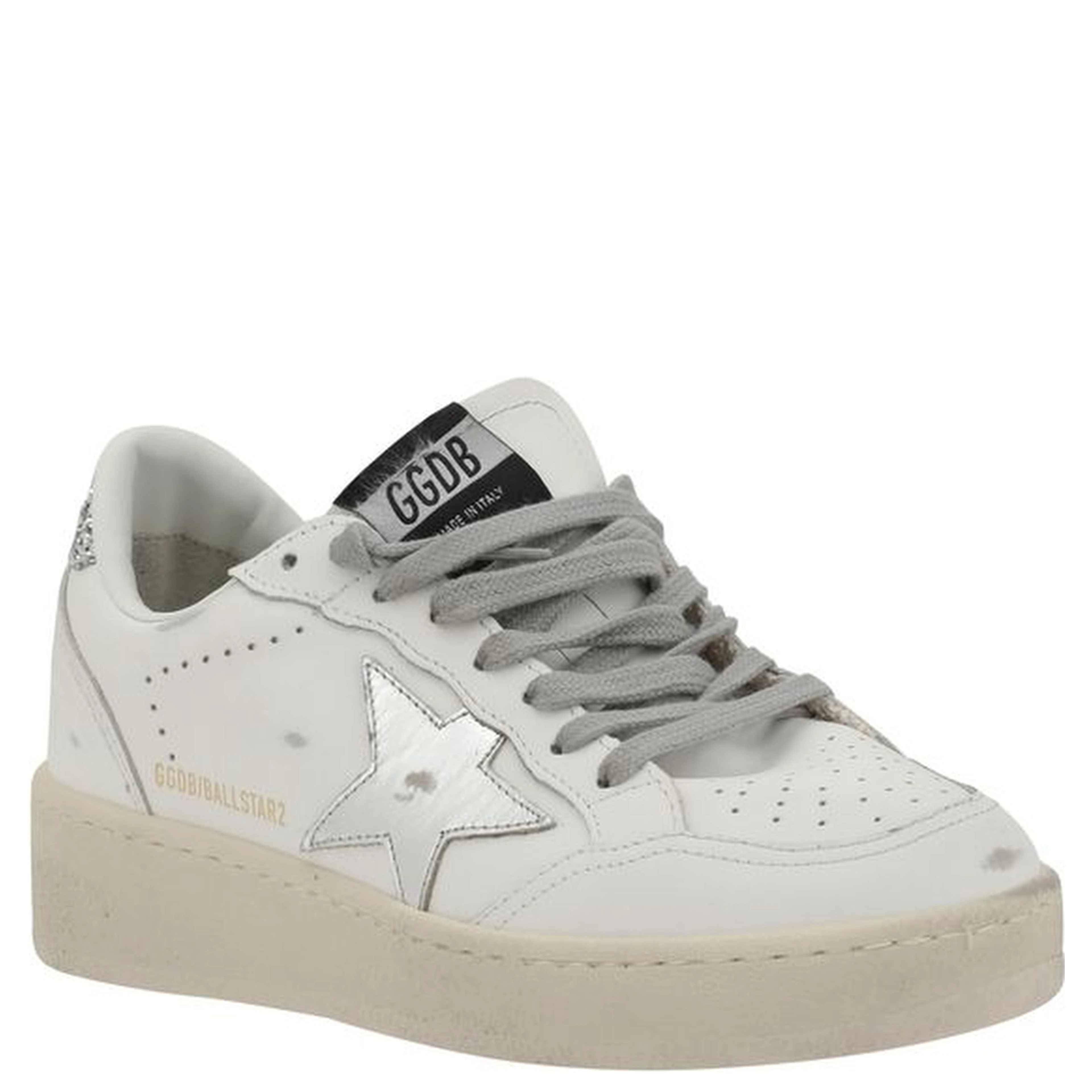 Silver Calf Leather Bos Taurus Low Top Sneakers