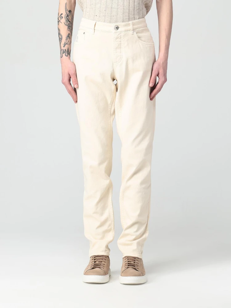 White Cotton Casual Pants