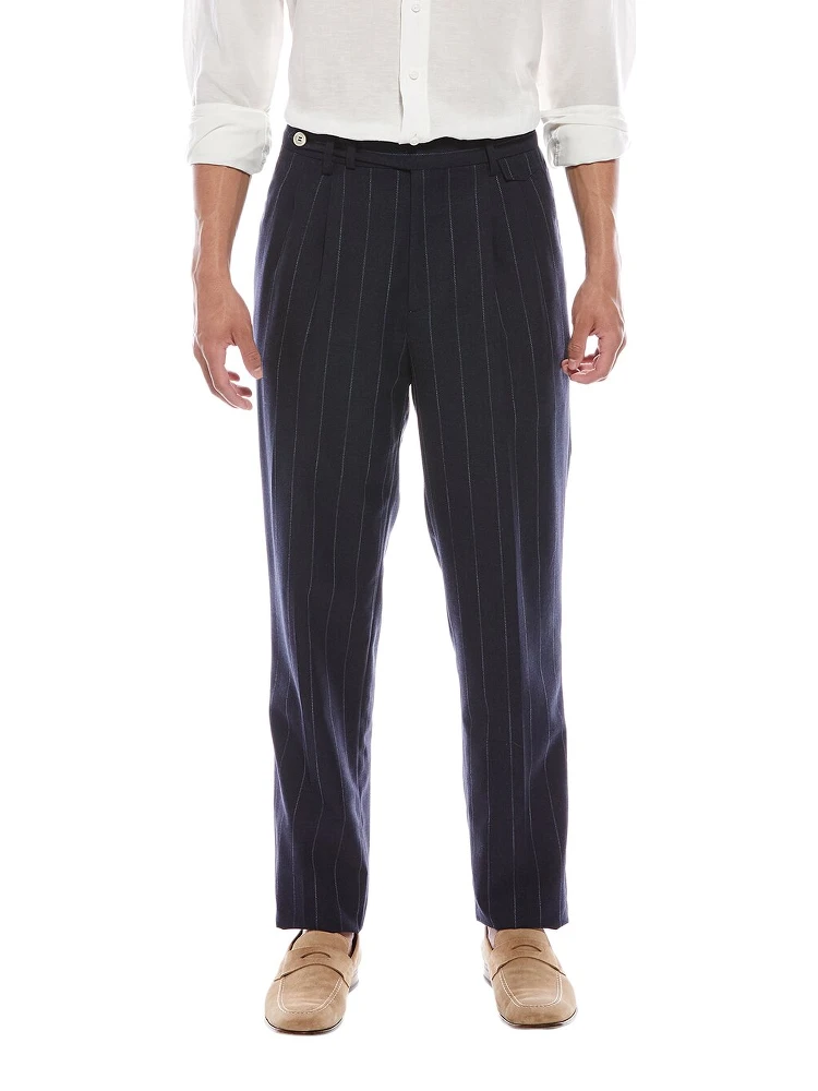 Bicolor Cotton Casual Pants