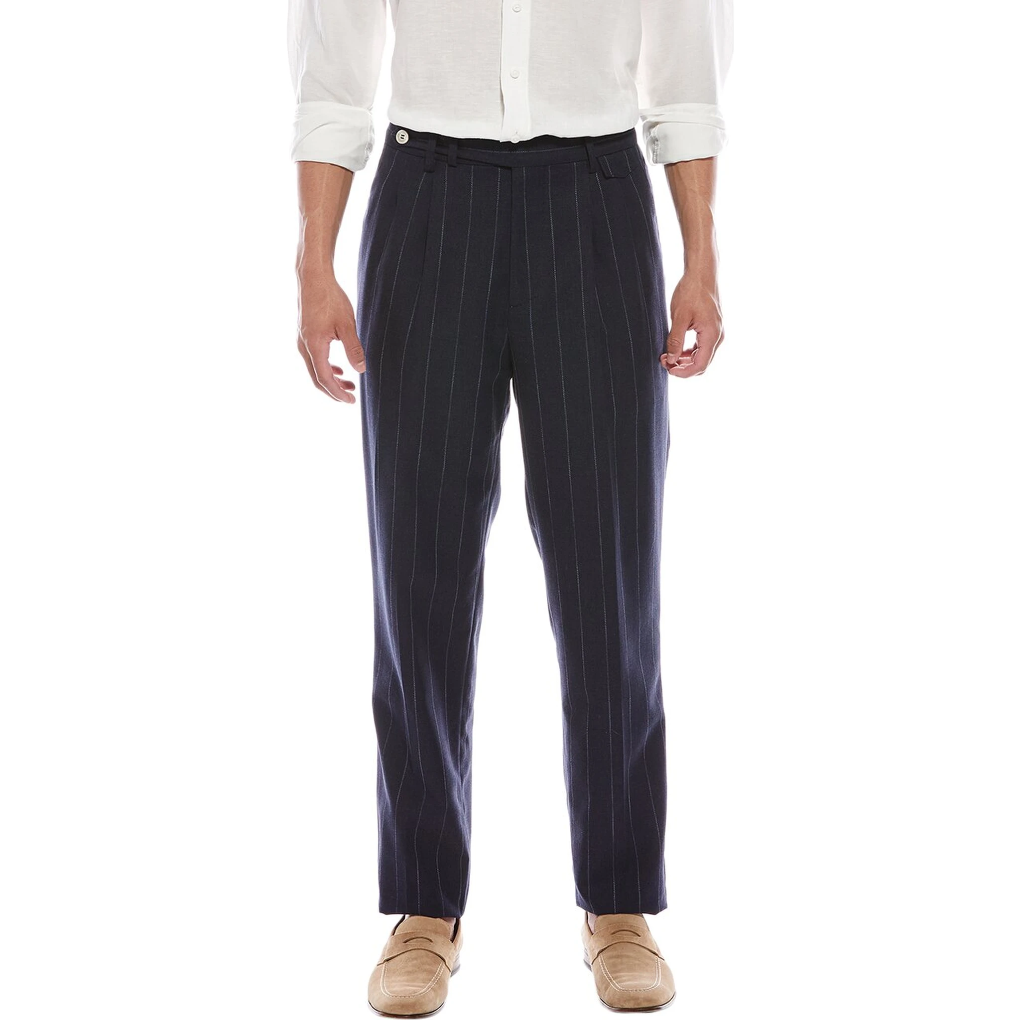 Bicolor Cotton Casual Pants