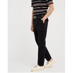 Black Cotton Cargo Pants