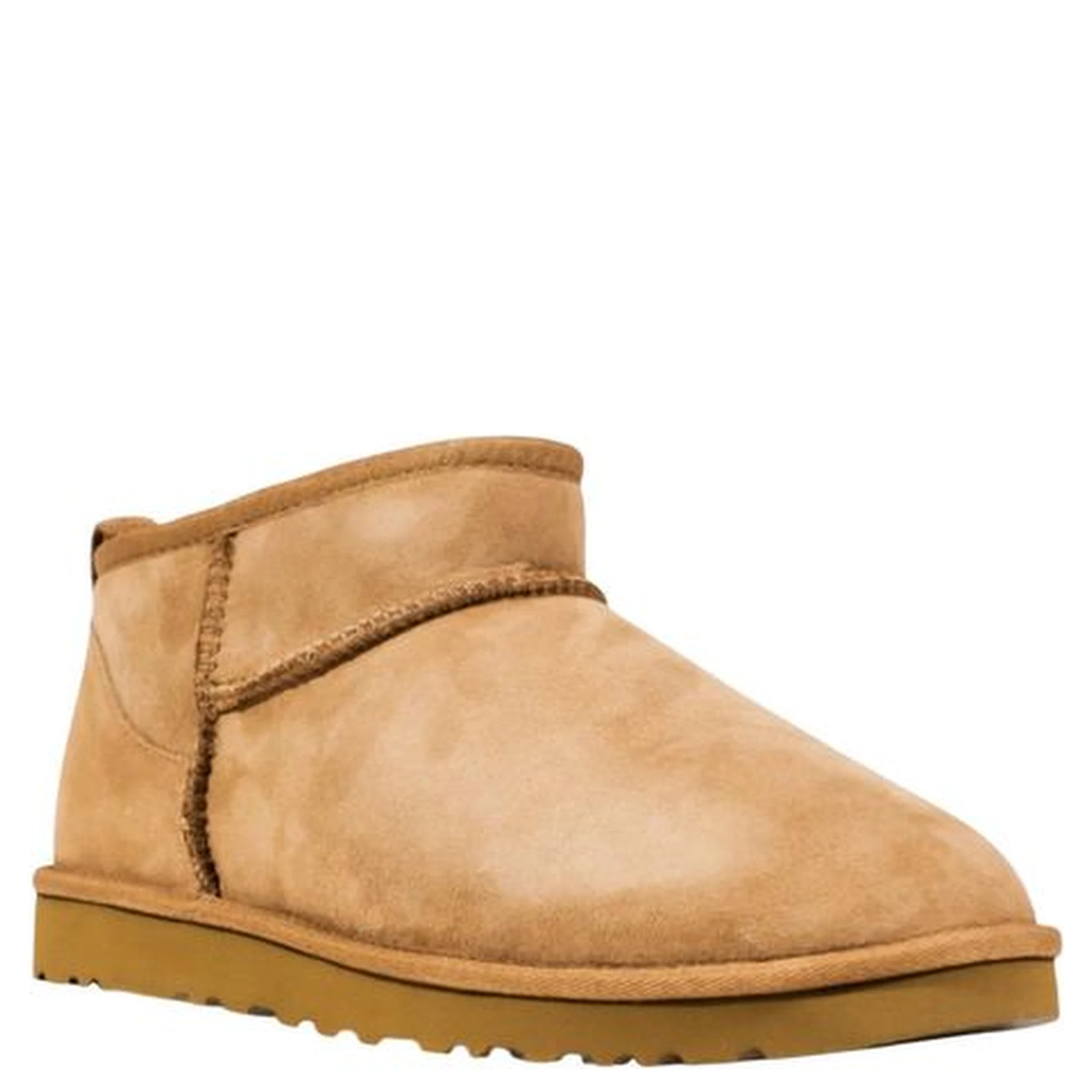Beige Leather Ankle Boots