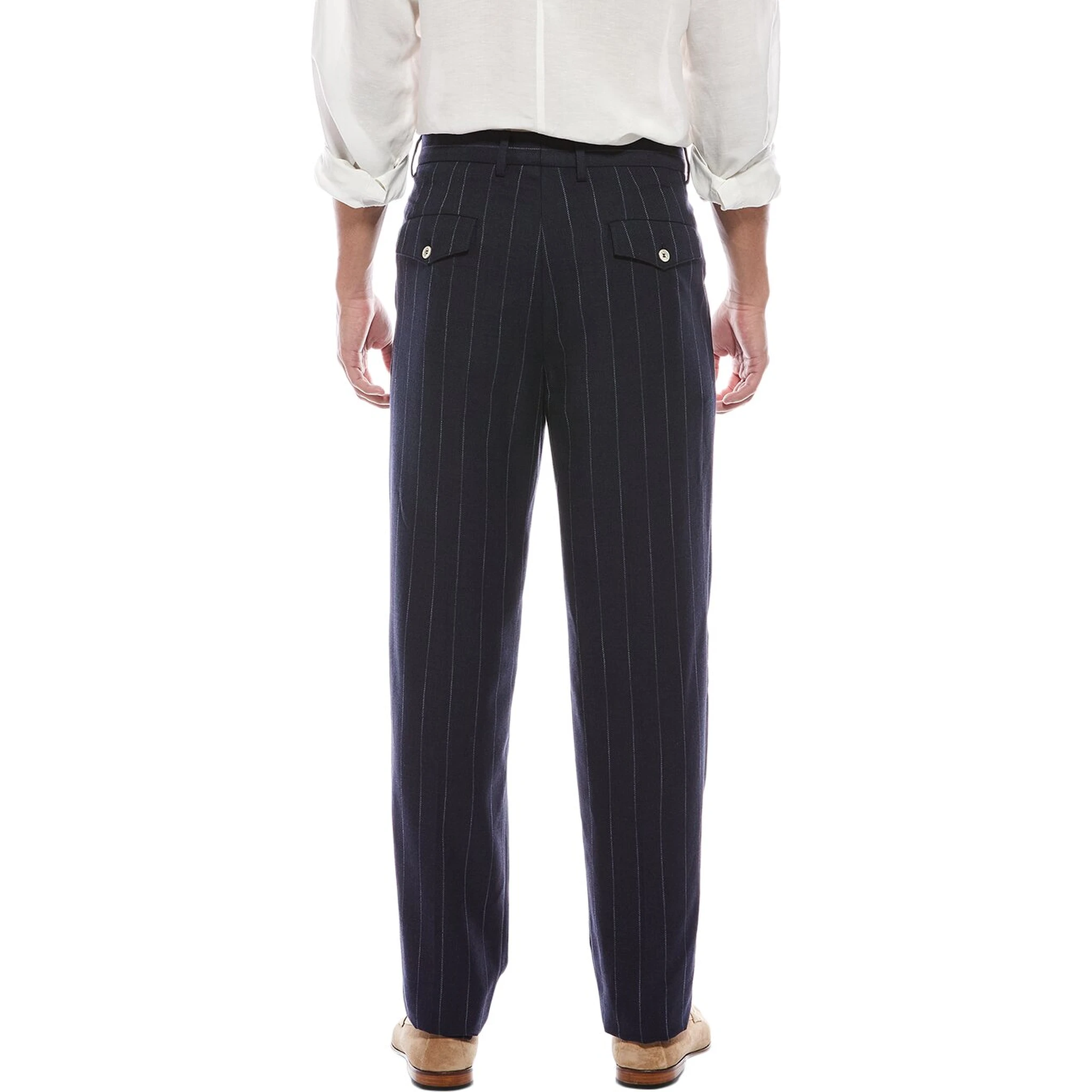 Bicolor Cotton Casual Pants