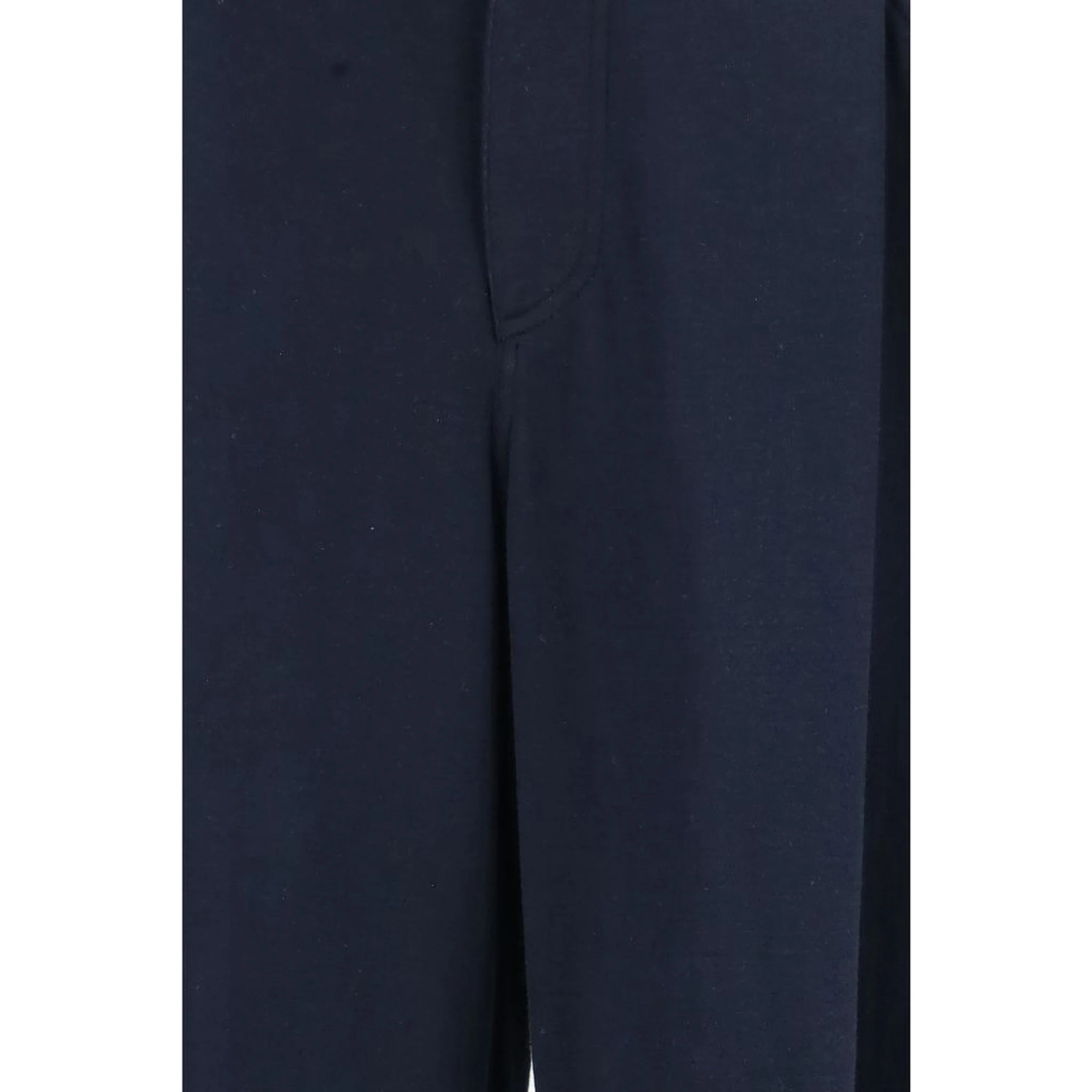 Blue Cotton Casual Pants