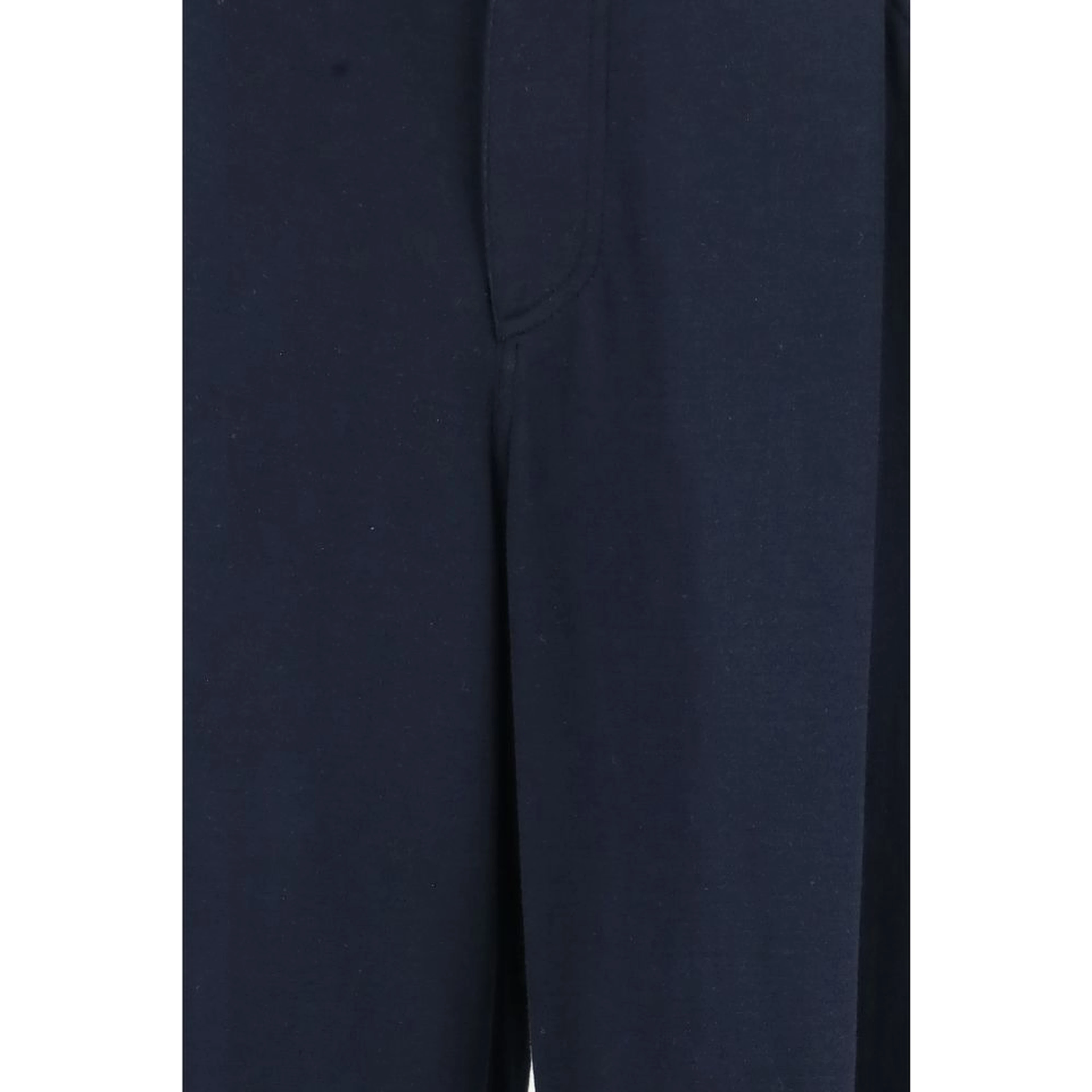 Blue Cotton Casual Pants