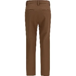 Brown Elastane Casual Pants
