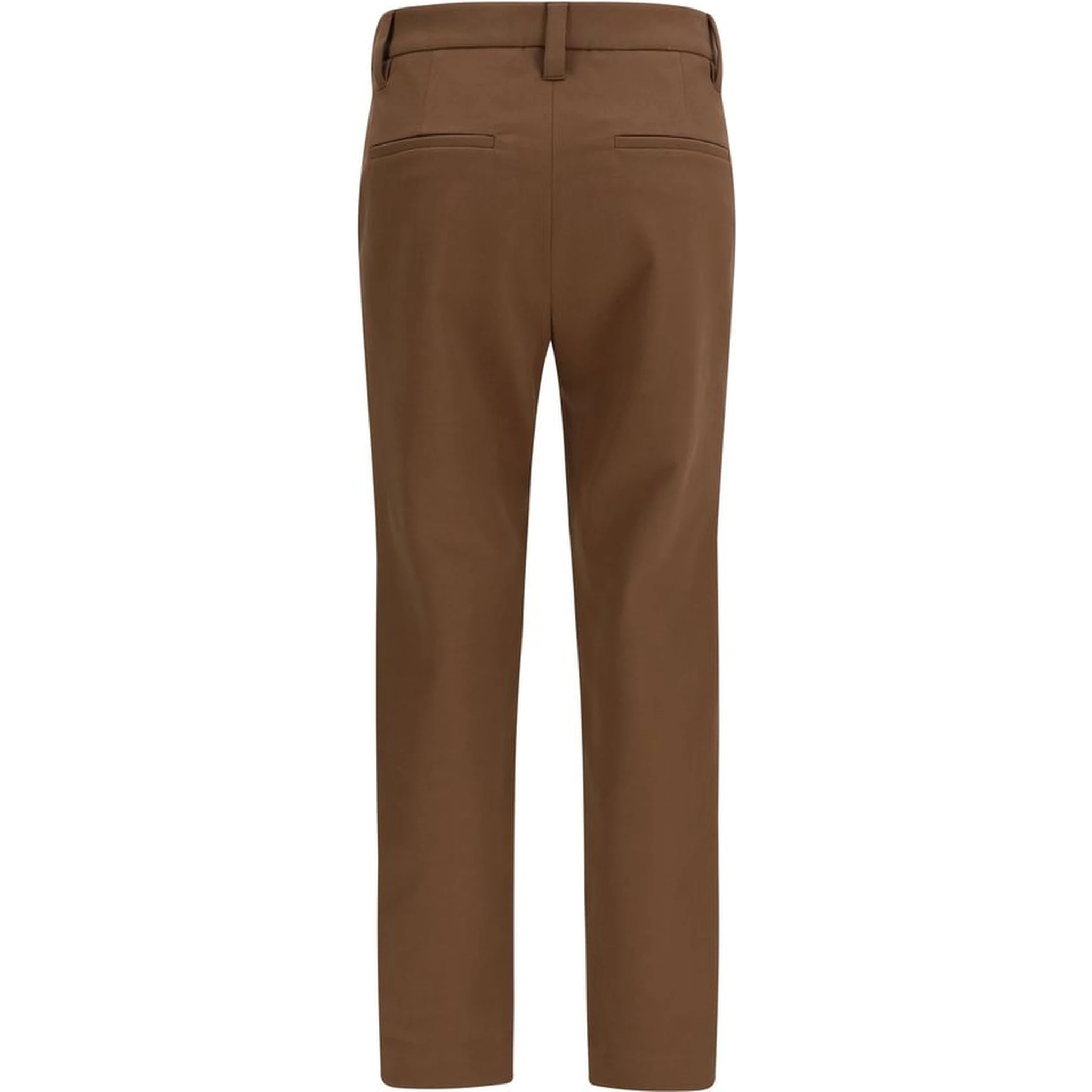 Brown Elastane Casual Pants