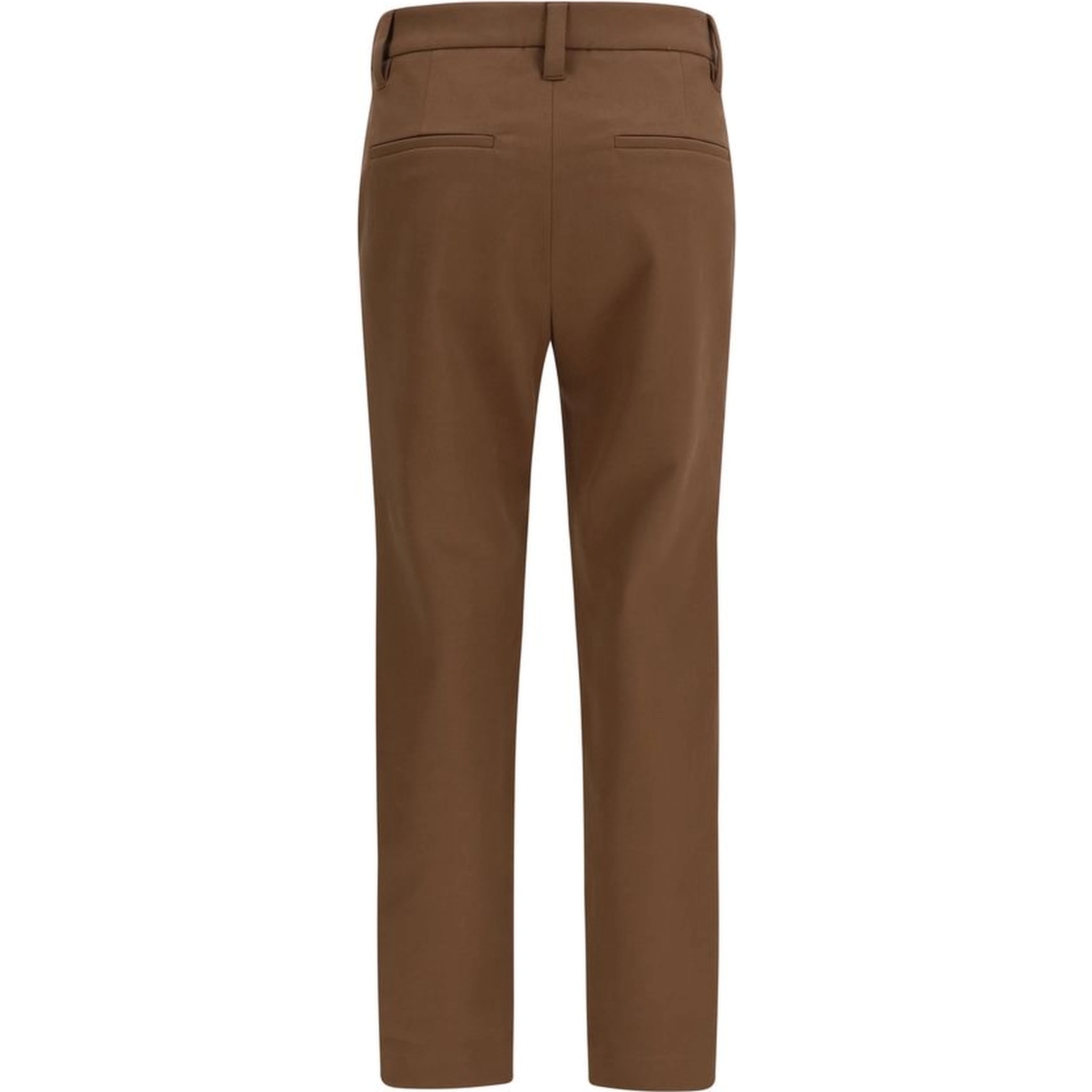 Brown Elastane Casual Pants