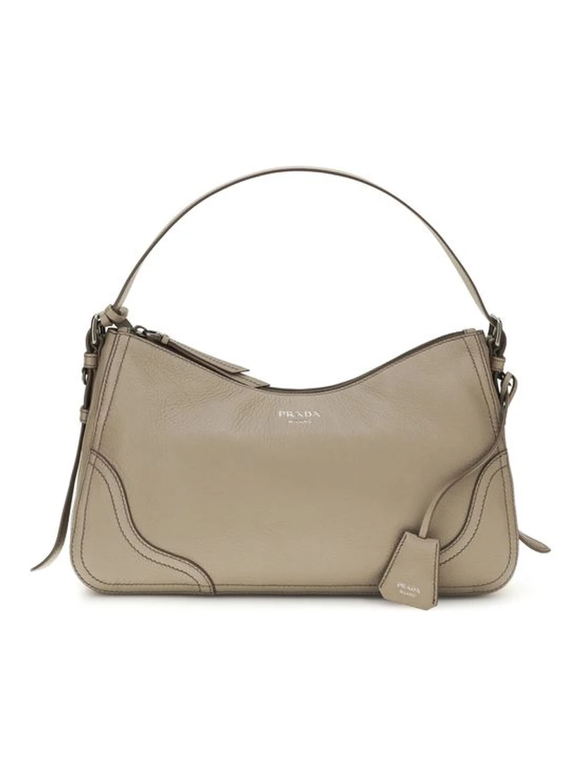 Gray Calf Leather Bos Taurus Backet Bag