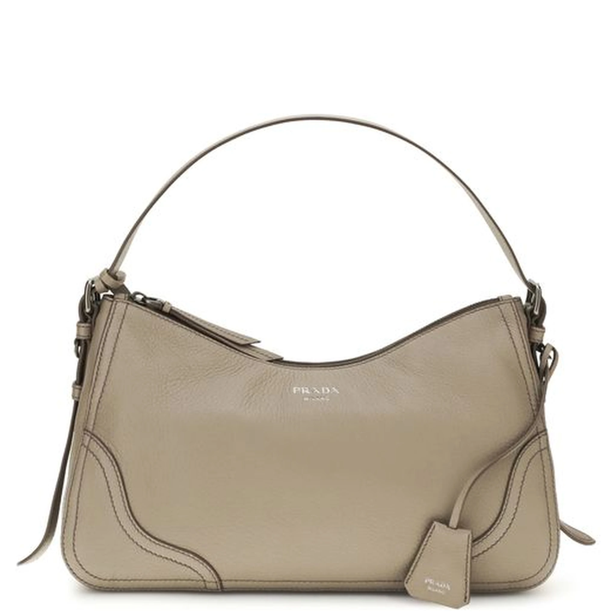 Gray Calf Leather Bos Taurus Backet Bag