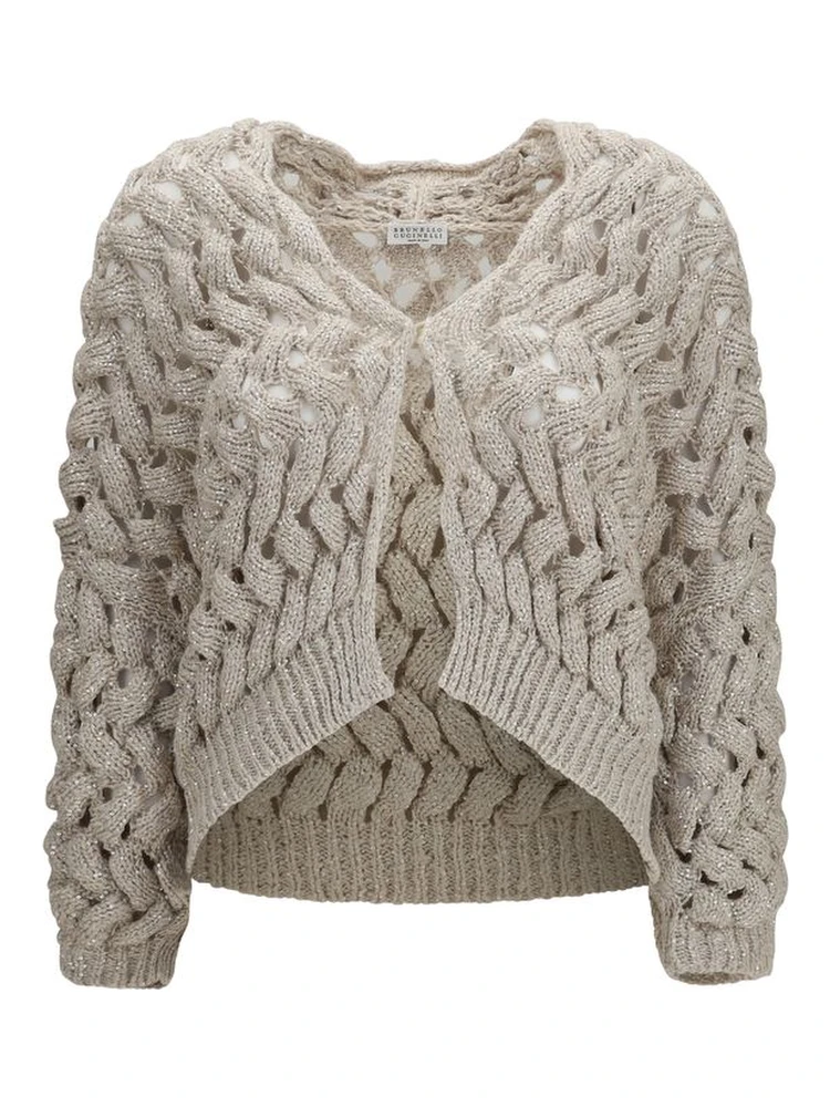 Beige Silk Cardigan