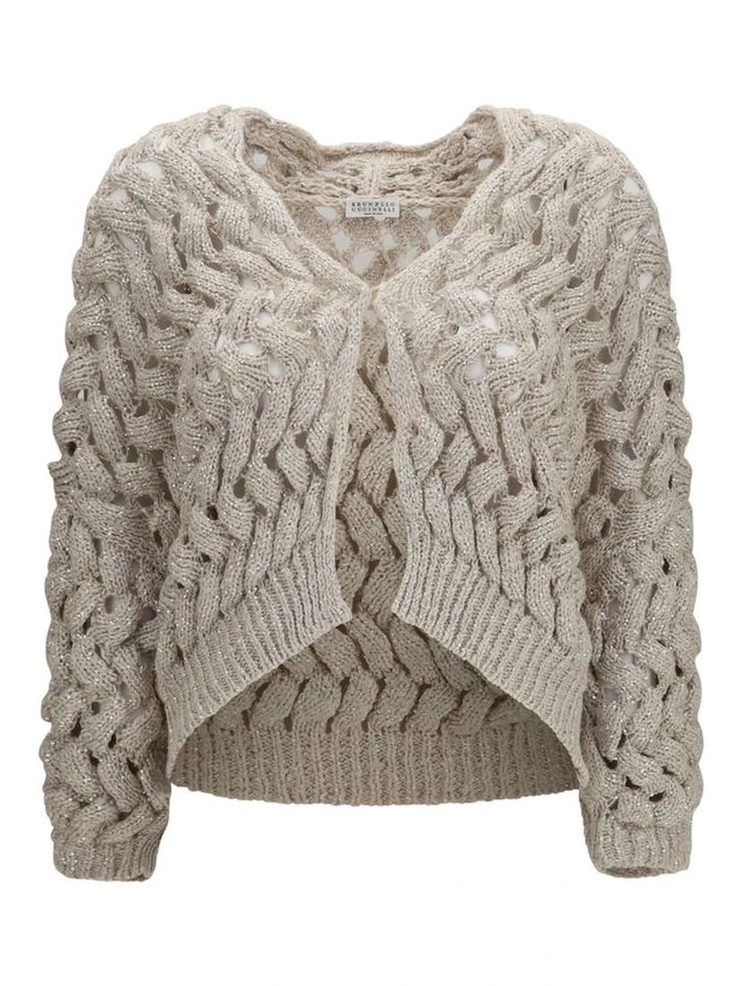Beige Silk Cardigan