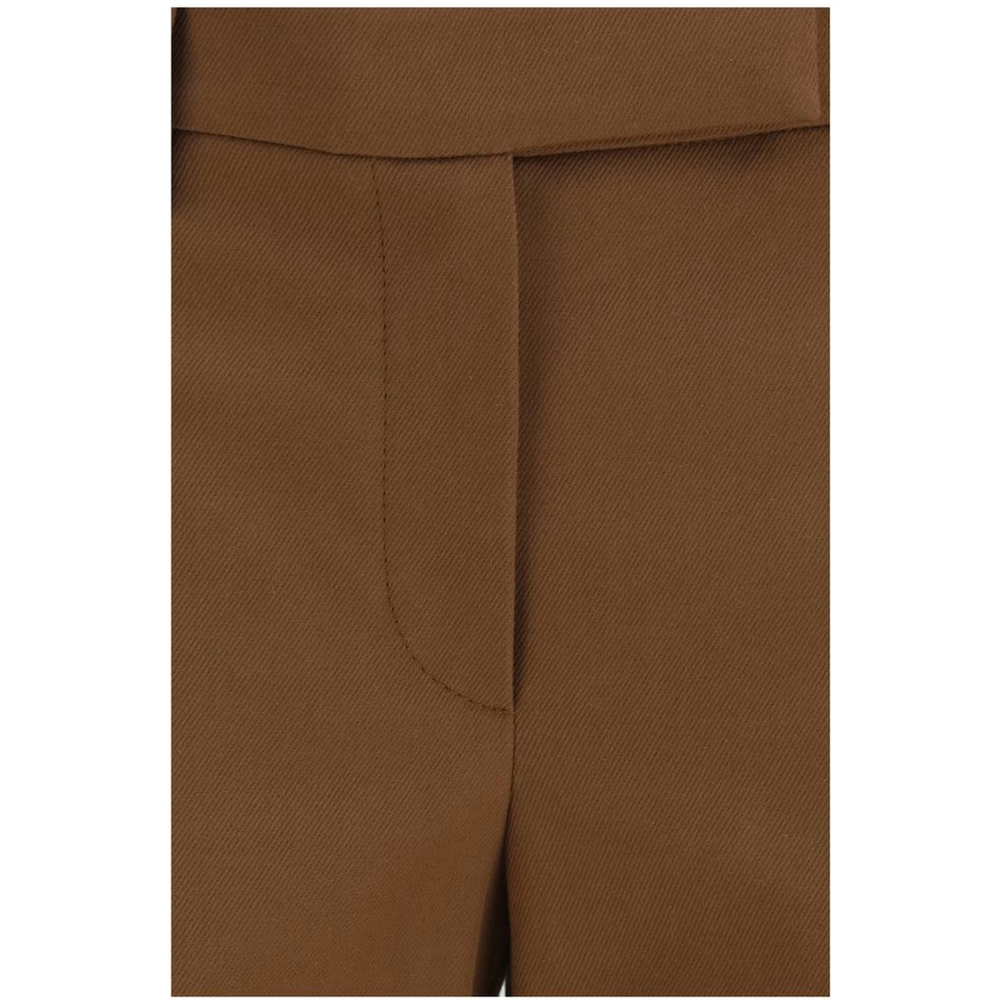 Brown Elastane Casual Pants
