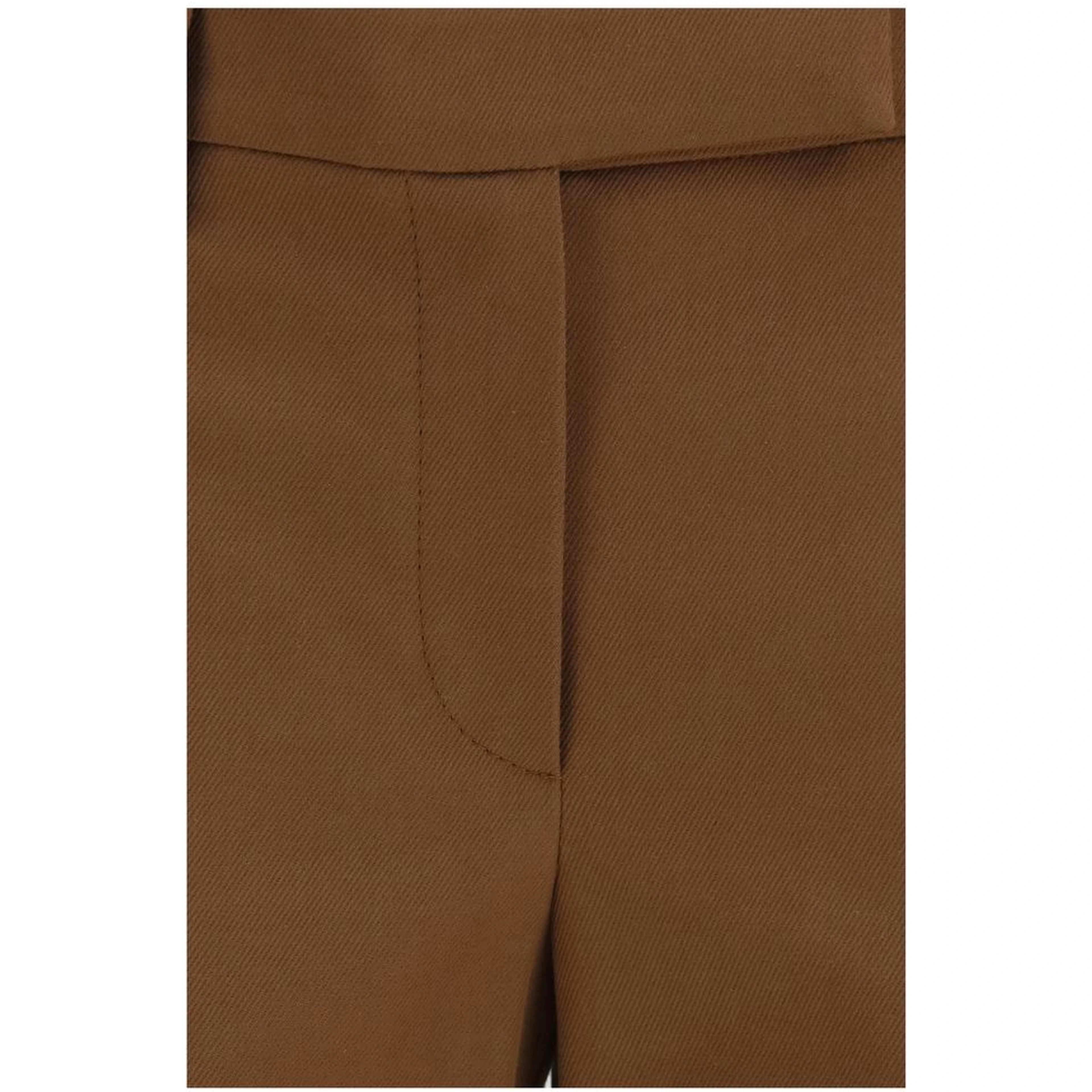 Brown Elastane Casual Pants