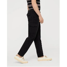 Black Cotton Cargo Pants