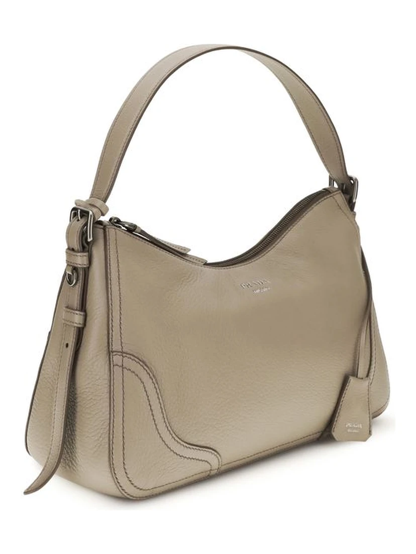 Gray Calf Leather Bos Taurus Backet Bag