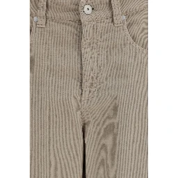 Beige Cotton Casual Pants